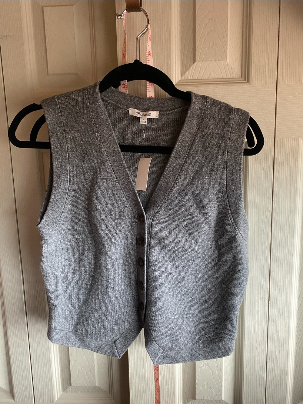 Madewell NWT V-Neck Wool Blend Sweater Vest - Picture 5 of 13
